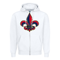 White louisiana fleur de lis Zipper Hoodie - BarkalooDesign