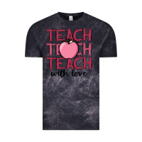 Cloud Black teach with love Vintage Tee - JahusDesignShop