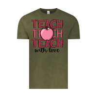 Vintage Olive teach with love Vintage Tee - JahusDesignShop