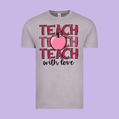 Teach With Love Vintage Tee Designed By Jahusdesignshop