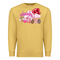 Antique Gold Clouds of love with balloons Valentine's Day Premium Sweatshirt - HowdyJamesFarm