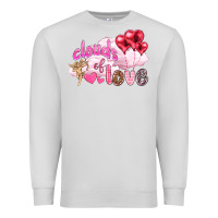Dove Grey Clouds of love with balloons Valentine's Day Premium Sweatshirt - HowdyJamesFarm