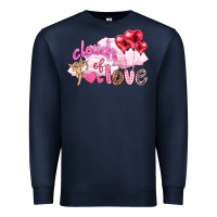 Navy Clouds of love with balloons Valentine's Day Premium Sweatshirt - HowdyJamesFarm