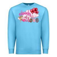 Ocean Blue Clouds of love with balloons Valentine's Day Premium Sweatshirt - HowdyJamesFarm
