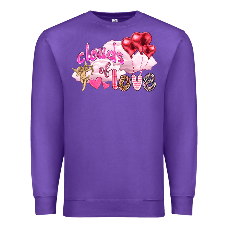 Clouds Of Love With Balloons Valentine's Day Premium Sweatshirt by HowdyJamesFarm | Teevron