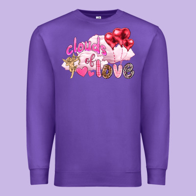 Clouds Of Love With Balloons Valentine's Day Premium Sweatshirt Designed By Howdyjamesfarm