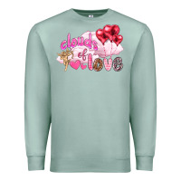 Seafoam Clouds of love with balloons Valentine's Day Premium Sweatshirt - HowdyJamesFarm