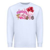 White Clouds of love with balloons Valentine's Day Premium Sweatshirt - HowdyJamesFarm