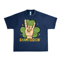 Navy st. patrick's day shamrockin' Urban Heavy Tee - MaliasSmallBusiness