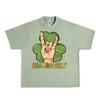 Oil Green st. patrick's day shamrockin' Urban Heavy Tee - MaliasSmallBusiness
