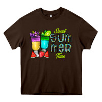 Chocolate Brown sweet summer time3 Heavy Core Tee - CowhideDigitalArt
