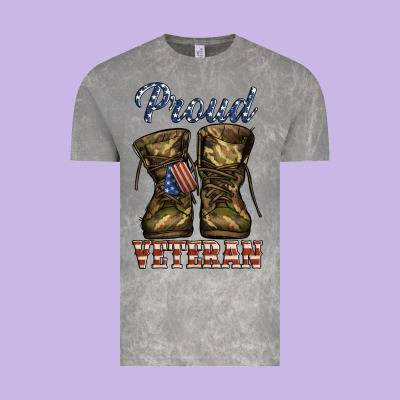 Proud Veteran Camo Shoes Vintage Tee Designed By Jasminsmagicworld