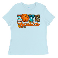 Baby Blue love basketball Ladies Tee - HRA Design Shop