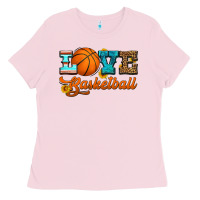 Bubblegum Pink love basketball Ladies Tee - HRA Design Shop