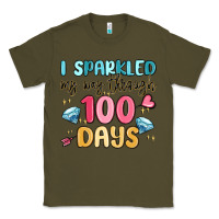 Army Green i sparkled my way through 100 days Classic Tee - MaliasSmallBusiness