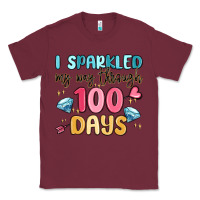Burgundy i sparkled my way through 100 days Classic Tee - MaliasSmallBusiness