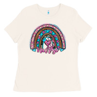 Bone leopard cowhide nurse rainbow Ladies Tee - JahusDesignShop