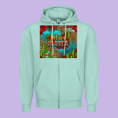 Latina Mama Zipper Hoodie Designed By Jasminsmagicworld