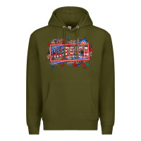 Army Green America Premium Hoodie - HowdyJamesFarm