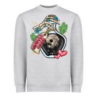 Heather Grey cowboy tears Heavyweight Sweatshirt - MaliasSmallBusiness