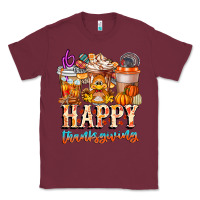Burgundy happy thanksgiving Classic Tee - CowhideDigitalArt