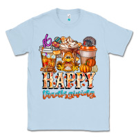 Dusty Blue happy thanksgiving Classic Tee - CowhideDigitalArt