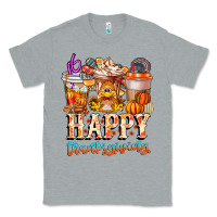 Heather Grey happy thanksgiving Classic Tee - CowhideDigitalArt