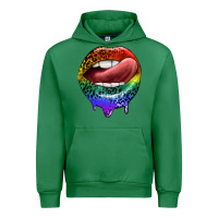 Emerald rainbow lips pride Urban Hoodie - FaDigitalArtStudio