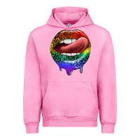 Fuchsia Pink rainbow lips pride Urban Hoodie - FaDigitalArtStudio