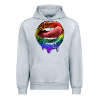 Heather Grey rainbow lips pride Urban Hoodie - FaDigitalArtStudio