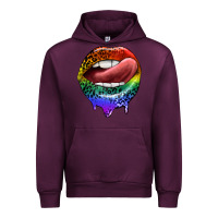Mauve Wine rainbow lips pride Urban Hoodie - FaDigitalArtStudio