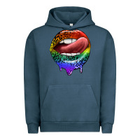 Pigment Midnight Navy rainbow lips pride Urban Hoodie - FaDigitalArtStudio