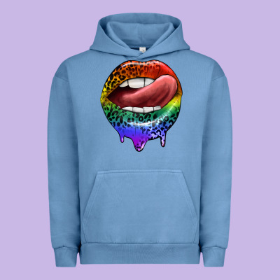 Rainbow Lips Pride Urban Hoodie Designed By Fadigitalartstudio