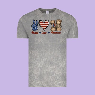 Peace Love America Vintage Tee Designed By Jasminsmagicworld