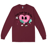 Burgundy only heart eyes for you Long Sleeve Tee - MaliasSmallBusiness