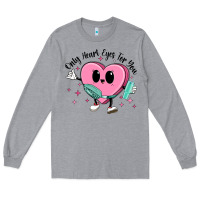 Heather Grey only heart eyes for you Long Sleeve Tee - MaliasSmallBusiness