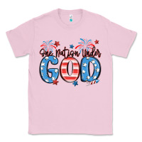Bubblegum Pink one nation under god Classic Tee - MaliasSmallBusiness