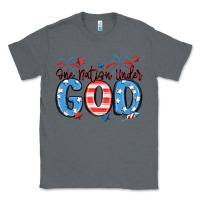 Charcoal Heather one nation under god Classic Tee - MaliasSmallBusiness