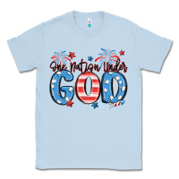 Dusty Blue one nation under god Classic Tee - MaliasSmallBusiness