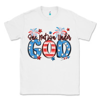 White one nation under god Classic Tee - MaliasSmallBusiness