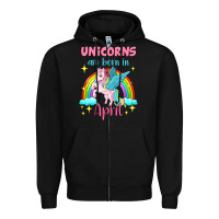 Black unicorns are born in april Zipper Hoodie - Jasminsmagicworld