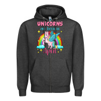 Charcoal Heather unicorns are born in april Zipper Hoodie - Jasminsmagicworld