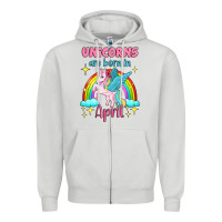 Dove Grey unicorns are born in april Zipper Hoodie - Jasminsmagicworld