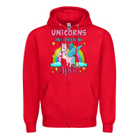 Red unicorns are born in april Zipper Hoodie - Jasminsmagicworld