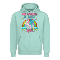Seafoam unicorns are born in april Zipper Hoodie - Jasminsmagicworld