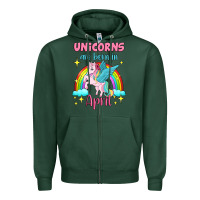 Sports Green unicorns are born in april Zipper Hoodie - Jasminsmagicworld