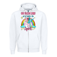 White unicorns are born in april Zipper Hoodie - Jasminsmagicworld