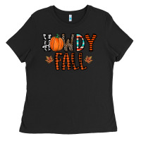 Black howdy fall Ladies Tee - CowhideDigitalArt