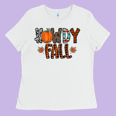 Howdy Fall Ladies Tee Designed By Cowhidedigitalart