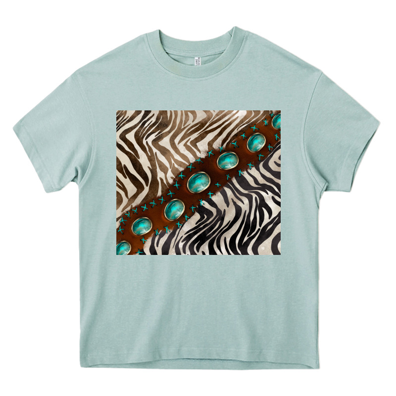 Zebra Gemstone Leather Heavy Core Tee by BarkalooDesign | Teevron